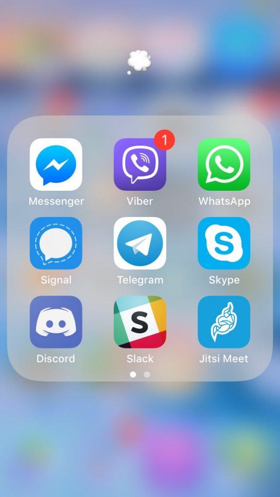 whats app, viber, signal, slack, twitter icones