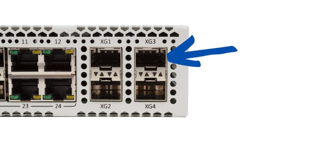 Exemple de port SFP dans un Switch 24 ports