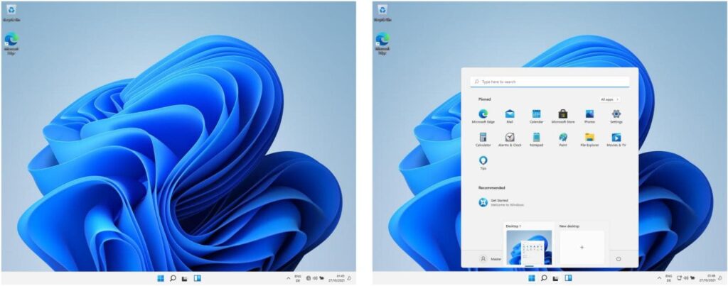 Exemple de la nouvelle interface de Windows 11